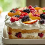 Summer Cake with Fruit and Cream for Hot Days