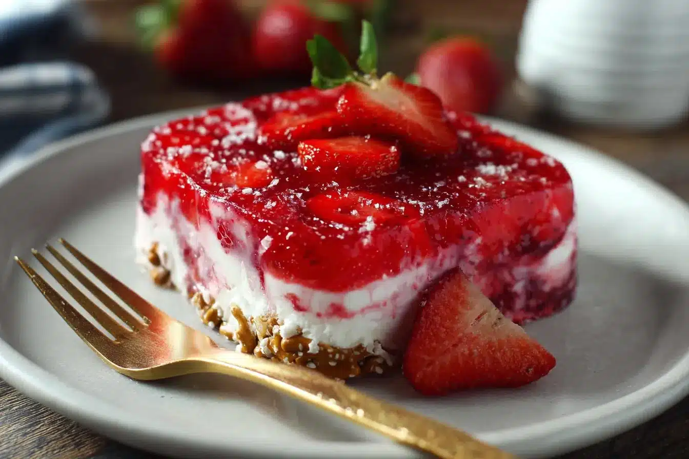 Strawberry Pretzel Jello
