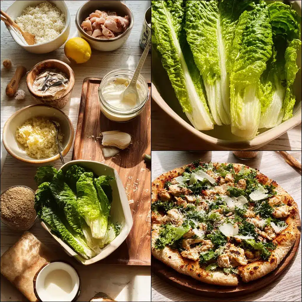 Caesar Salad Chicken Pizza1