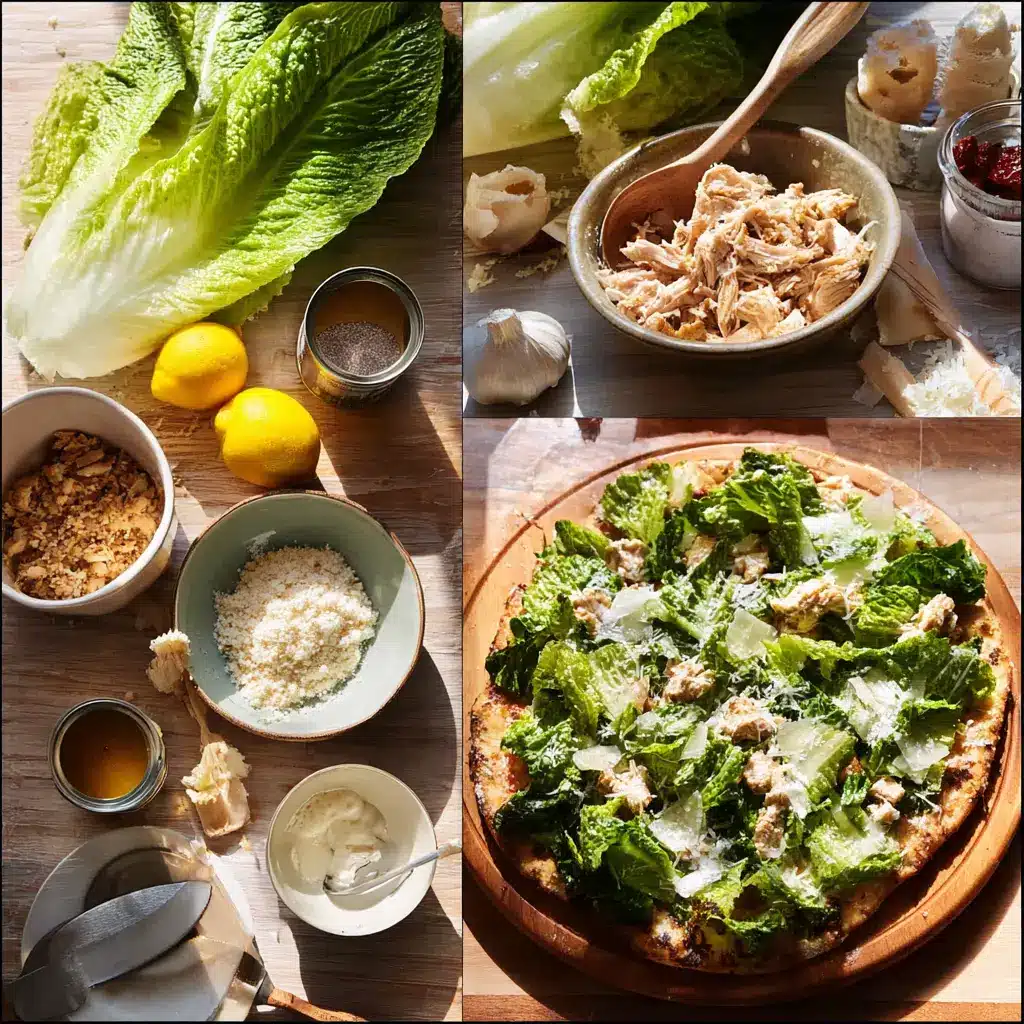 Caesar Salad Chicken Pizza2