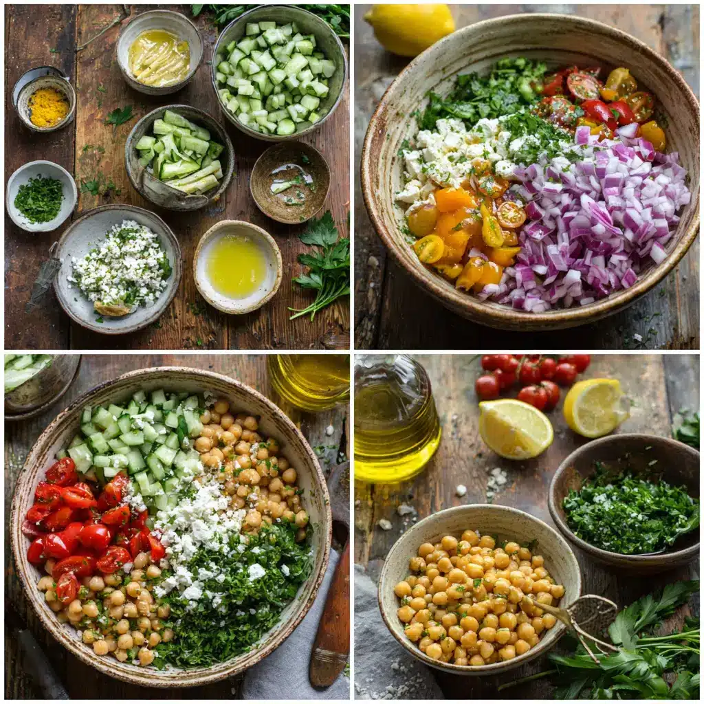 Chickpea Salad with Smashed Cucumbers 1
