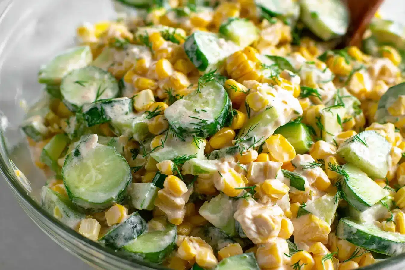 Corn Creamy Cucumber Salad