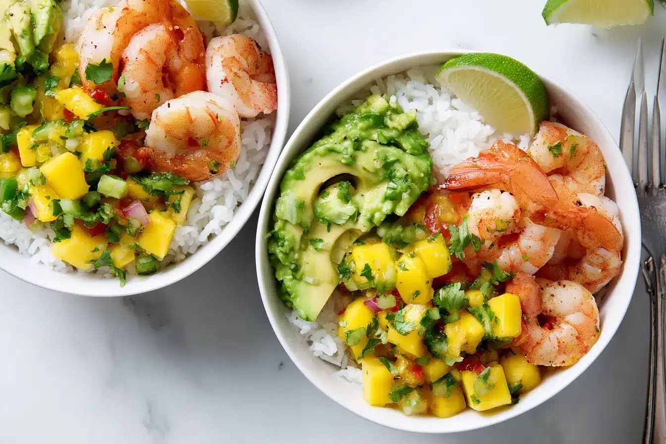 Shrimp Avocado Mango Bowls