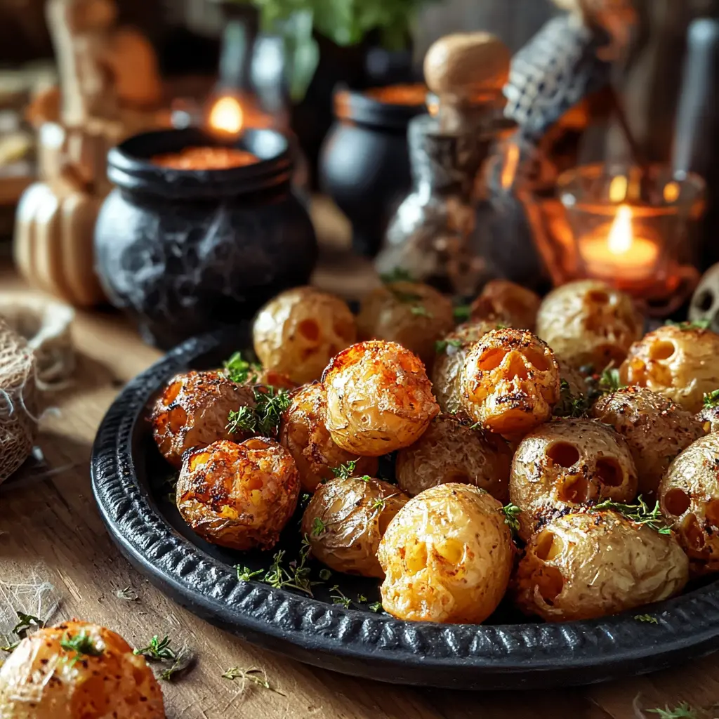 Spooky Halloween Skull Potatoes